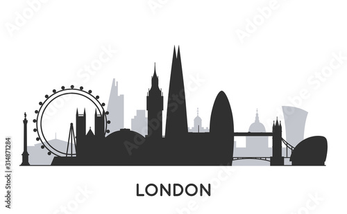 London city skyline silhouette.