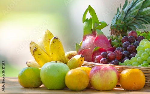 Assortment of fresh fruits and vegetable