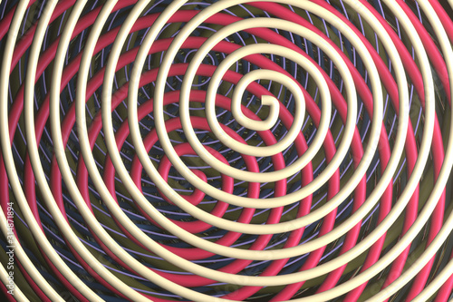 Wallpaper Mural Illustrations of twirl, circle lines for graphic design or wallpapers. 3D render. Torontodigital.ca