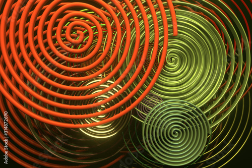Background abstract  twirl circle lines for design  graphic resource. 3D render.