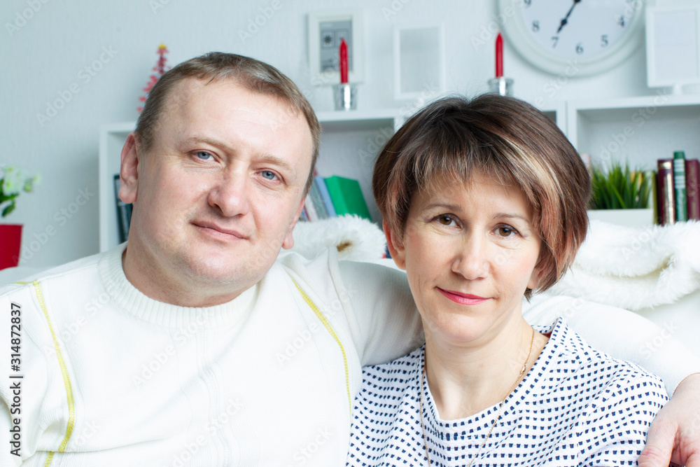 Portrait of a middle-aged man and woman. Married couple. Married couple. Portrait of a middle-aged man and woman. Married couple. Married couple.