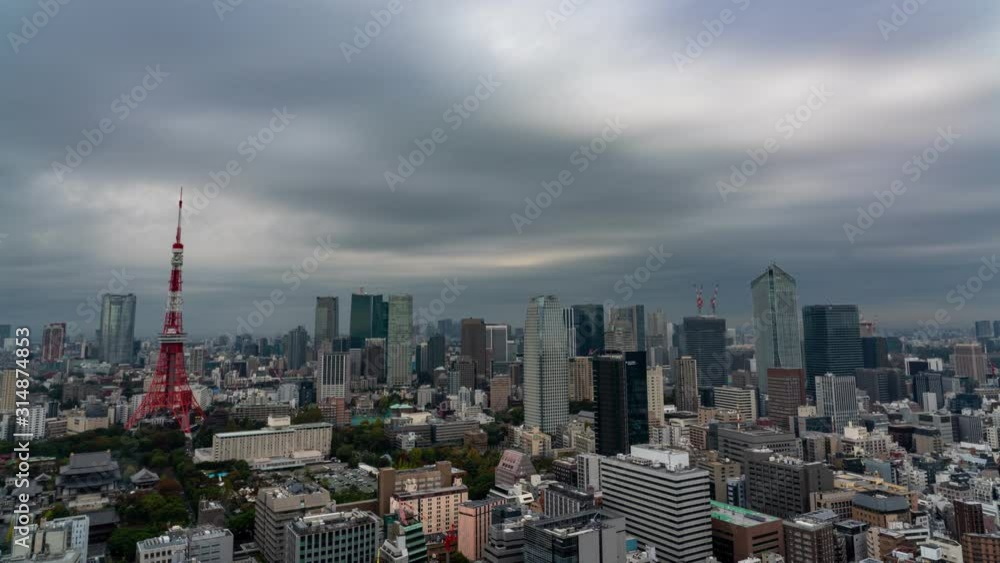 Tokyo, Japan- February 6, 2019: 4K time lapse video of Tokyo Tower in japan asia Is a famous place with cityscape view. Tokyo, Japan- February 6, 2019: 4K time lapse video of Tokyo Tower in japan asia Is a famous place with cityscape view.