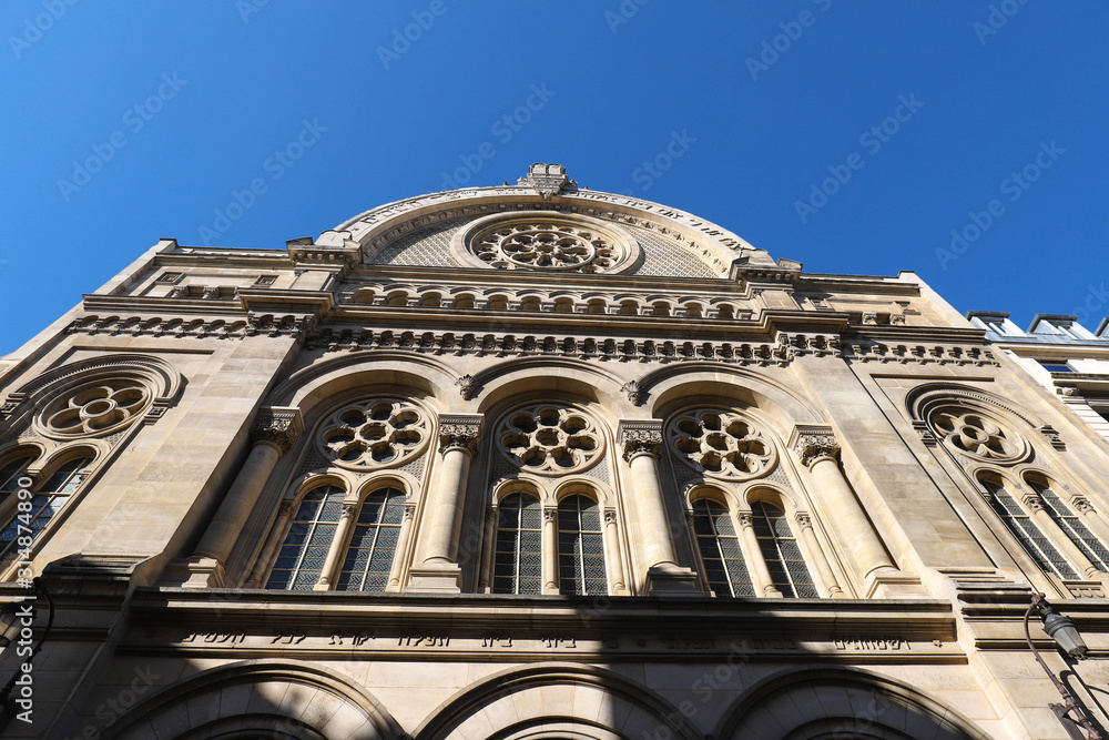 Great synagogue of Paris. Also known as La Victoire synagogue , it is the largest synagogue in France.