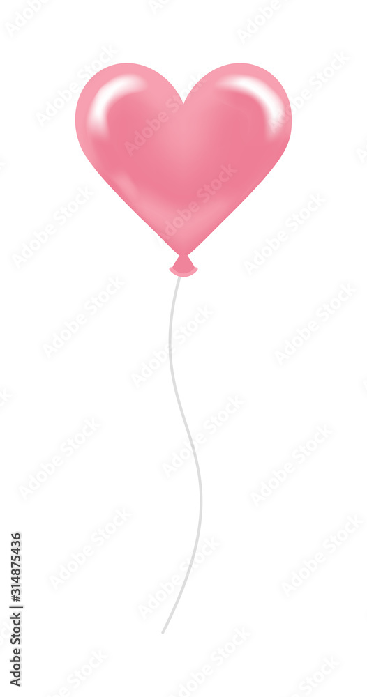 Shiny Pink Heart shaped Balloon