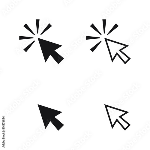 Mouse cursor vector icon  clicking cursor pointer icon vector