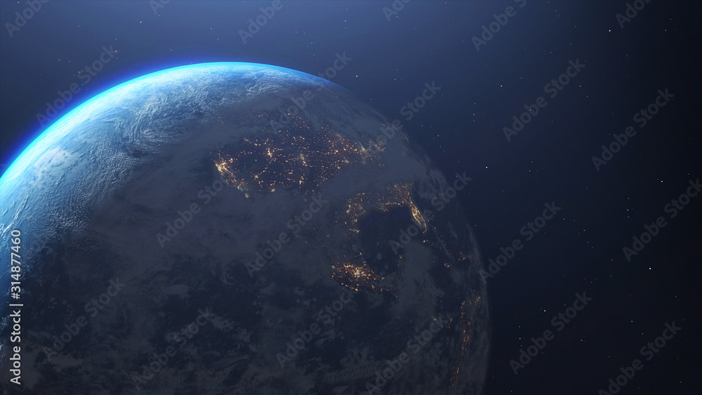 Fototapeta Earth in galaxy. Elements of this image furnished by NASA. 3d illustration