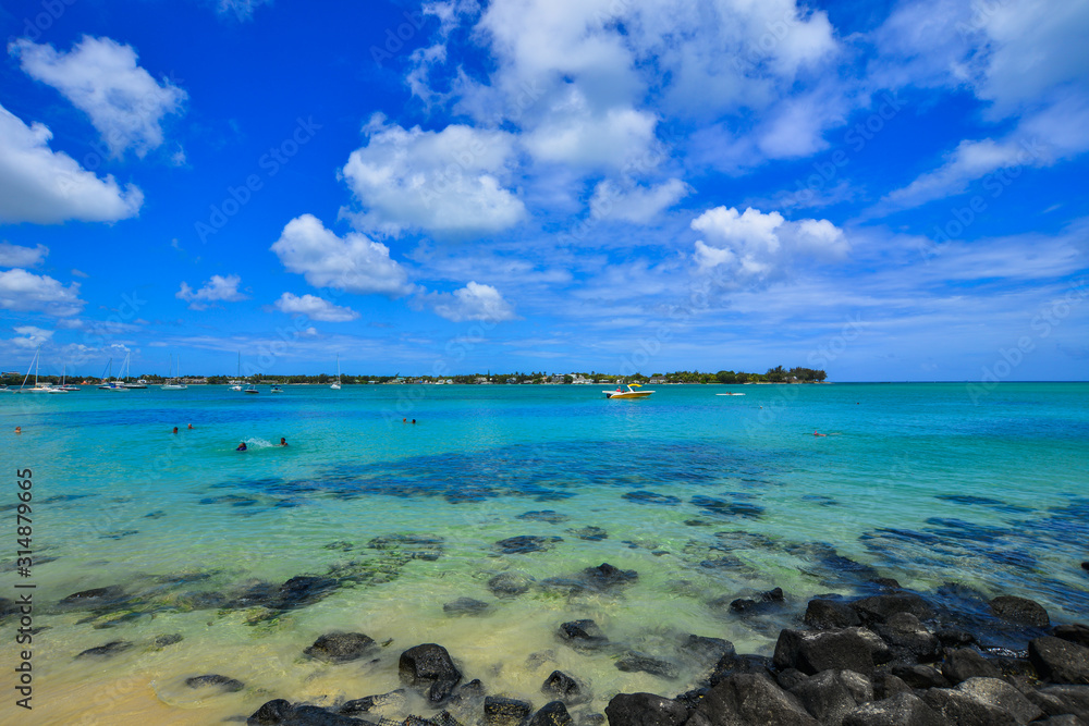 Beautiful seascape of Mauritius Island