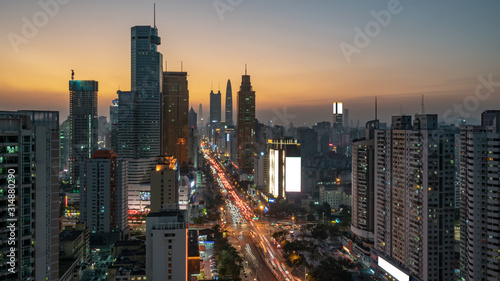 Urban skyline of Shenzhen, China