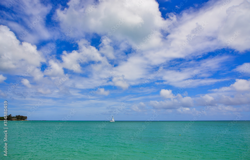 Beautiful seascape of Mauritius Island