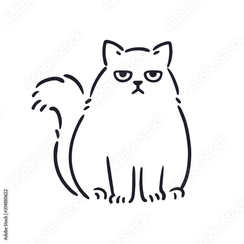 Angry cat drawing