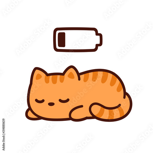 Cute cartoon sleeping cat