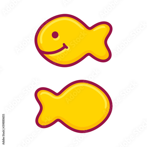 Valokuvatapetti Fish shaped crackers