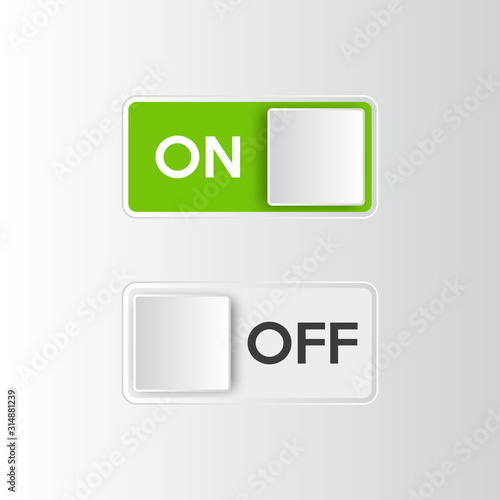 Icon On and Off toggle switch button.