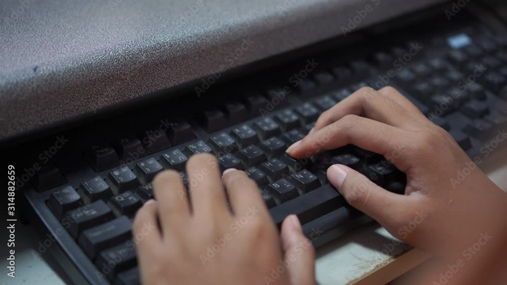 Technology study concept : Business man programmer hands working with keyboard computer for searching information data internet at workplace in office desk, using pc computer device in shopping online Technology study concept : Business man programmer hands working with keyboard computer for searching information data internet at workplace in office desk, using pc computer device in shopping online