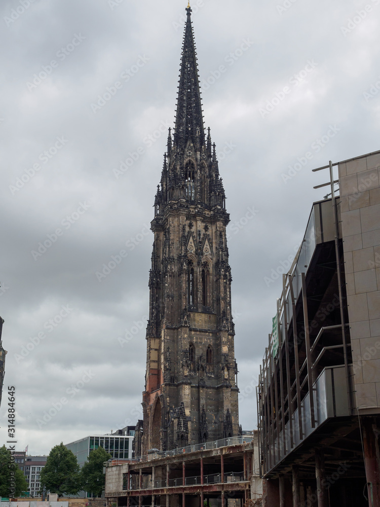 Tower of St. Nikolai church, Hamburg, Germany