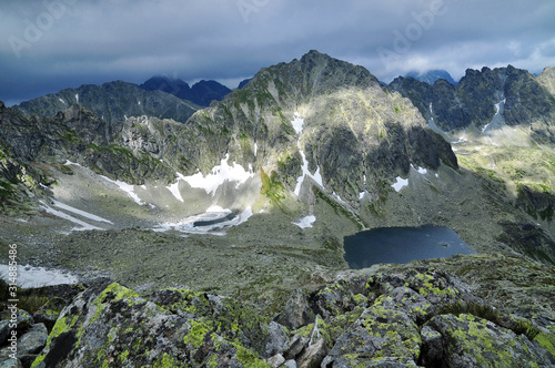 Mountains rocks in Mlynicka Valley, nature of High Tatras photo