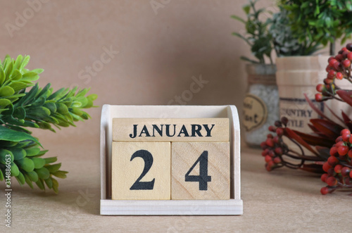 January 24, Vintage natural calendar.