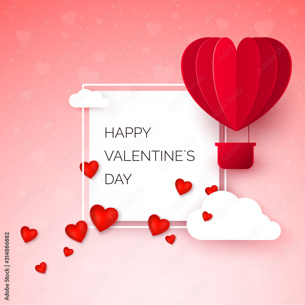 Happy valentine day heart decor multicolored Vector Image