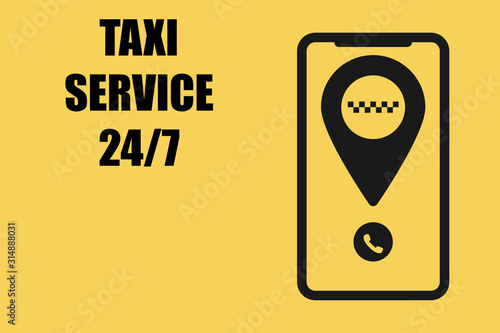 taxi cab mobile order service concept vector