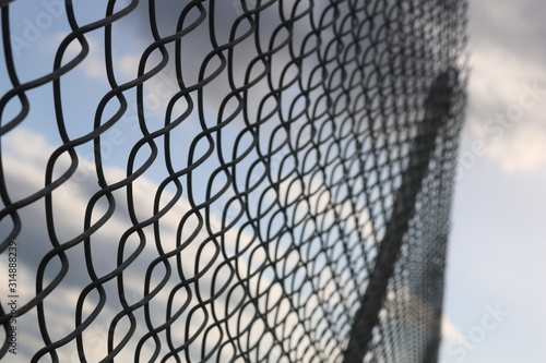 Metal Fence With Sky Chain Link Mesh © William