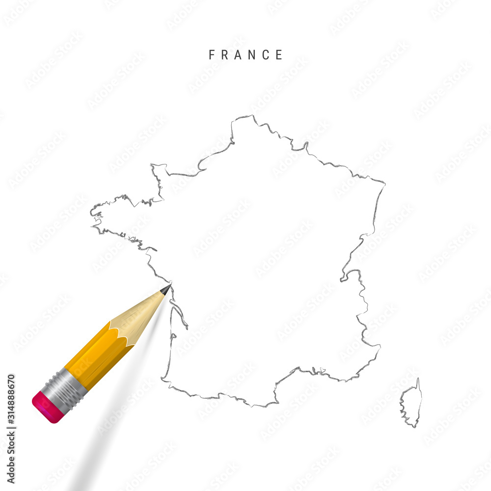 Outline of france map all regions on separate layers  CanStock