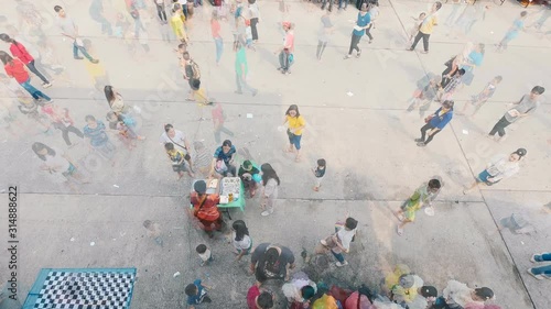time lapse of crowd people walking in street 