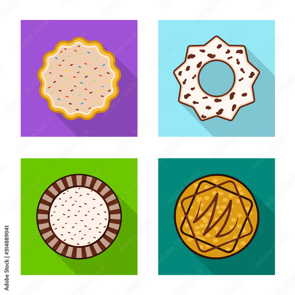 Isolated object of biscuit and bake logo. Collection of biscuit and chocolate stock symbol for web. Isolated object of biscuit and bake logo. Collection of biscuit and chocolate stock symbol for web.