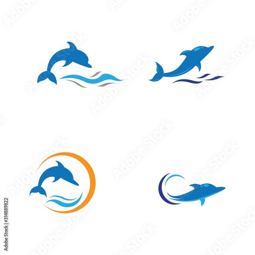 Dolphin logo template vector icon