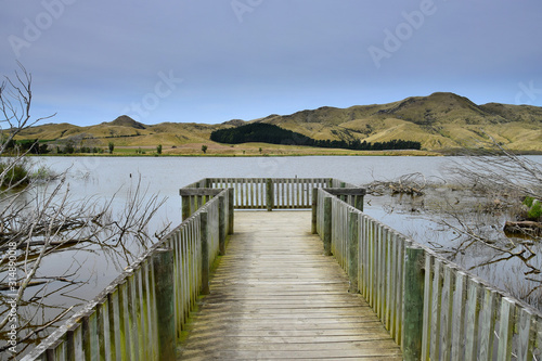 Wallpaper Mural Lake Elterwater in southern Marlborough, New Zealand, South Island. Torontodigital.ca