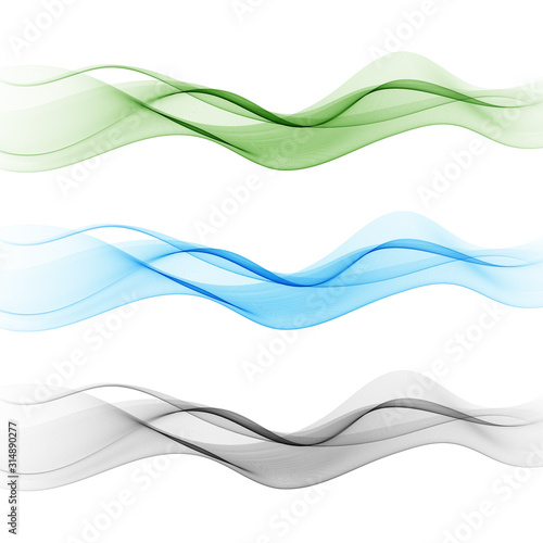 Color wave abstract background Set vector wave