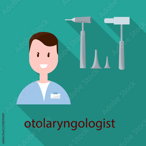 Isolated object of otolaryngologist and doctor symbol. Collection of otolaryngologist and man vector icon for stock.