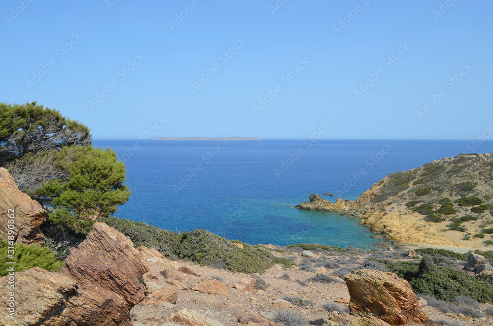 The palm beach of Vai Crete Greece