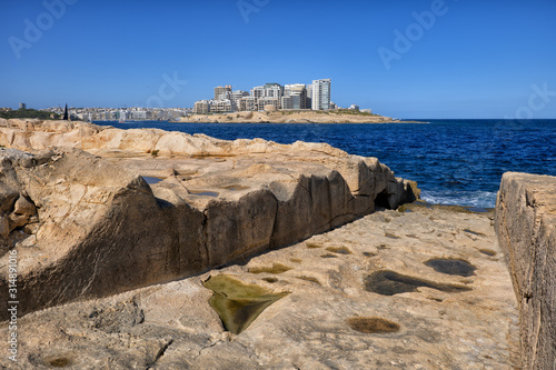 Slipway at Sea in Malta Carved in Rock