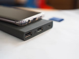 Selective focus of power bank and smartphone 