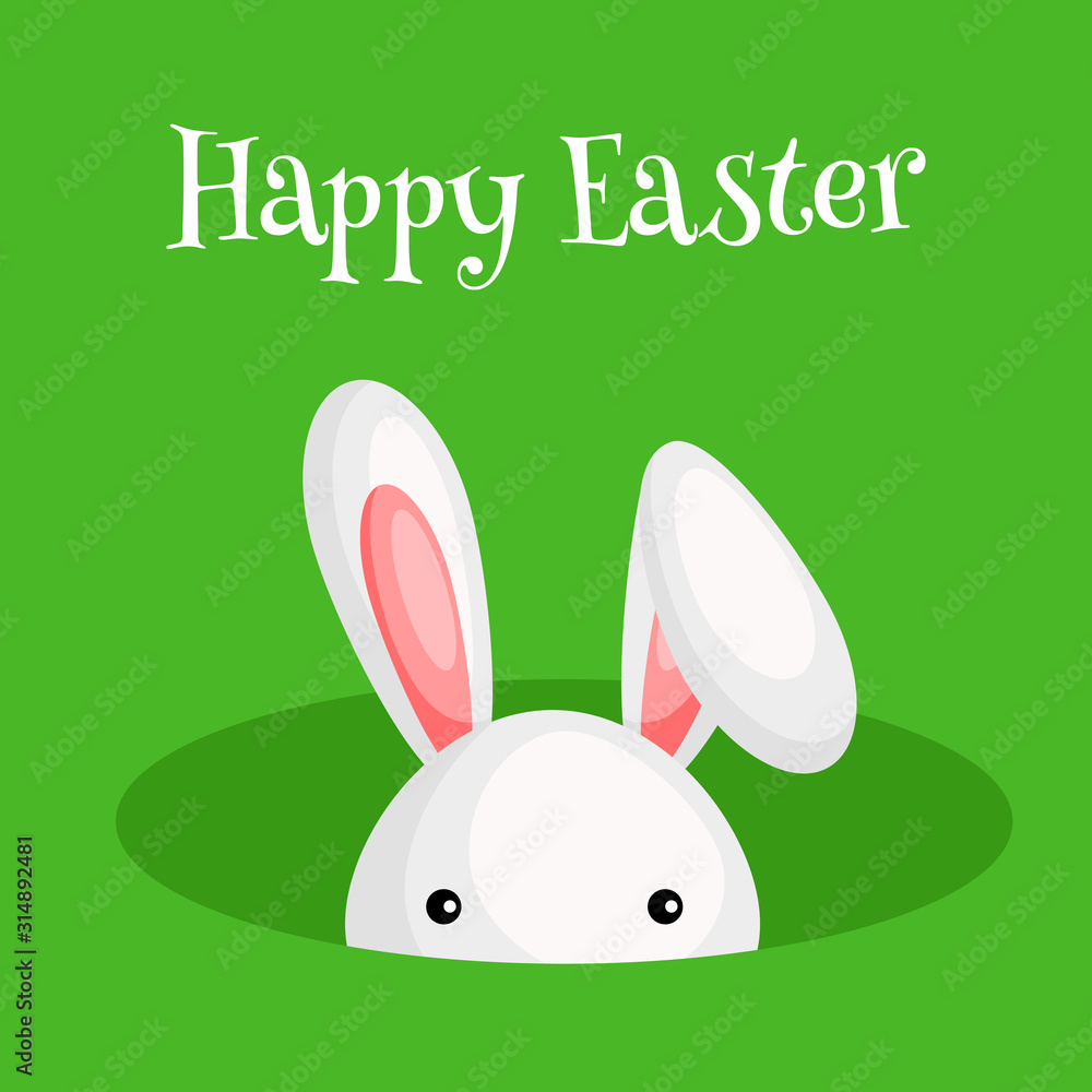 Happy Easter greeting card with сolorful bunny Happy Easter greeting card with сolorful bunny