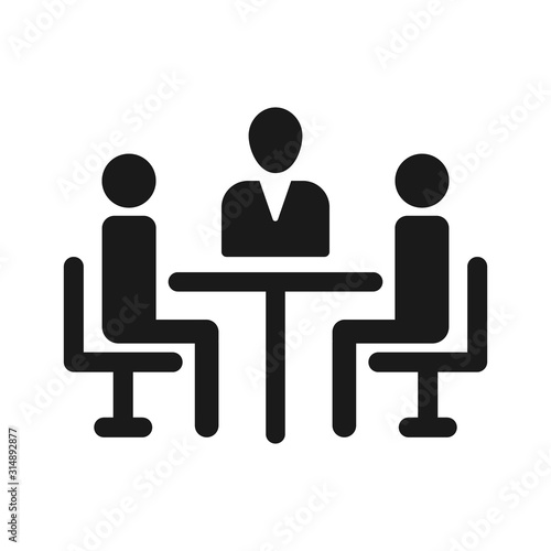 round table meeting, discussion: info graphic design template, business round table vector icon
