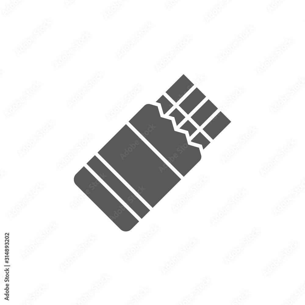 Chocolate candy in wrap vector icon symbol food isolated on white background Chocolate candy in wrap vector icon symbol food isolated on white background