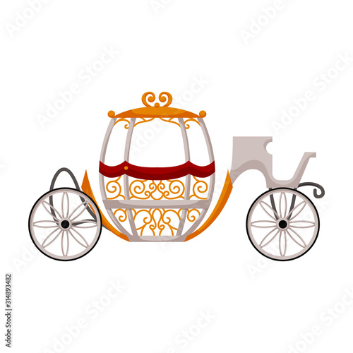 Vintage carriage vector icon.Cartoon vector icon vintage carriage isolated on white background .