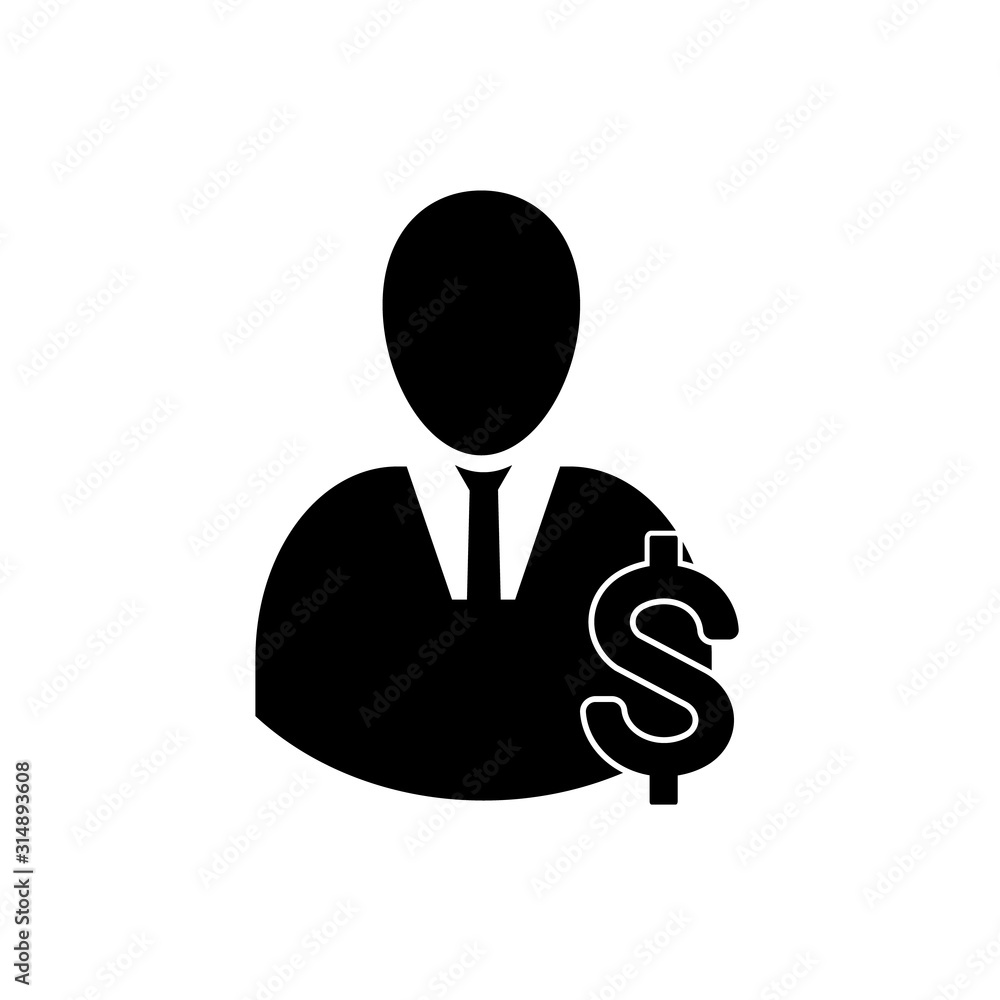 Man icon dolar vector