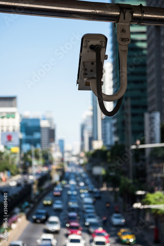 CCTV traffic monitoring in city © Blanscape