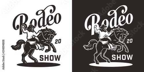Vintage rodeo monochrome logotype