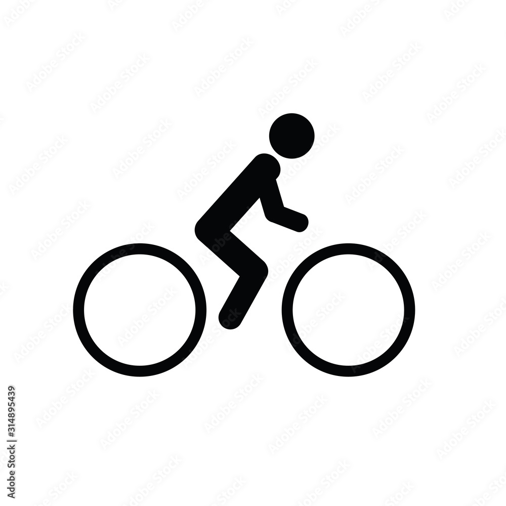 bicycle icon vector. Sport bike and rider icon. bicycle with man. illustration isolated on white background bicycle icon vector. Sport bike and rider icon. bicycle with man. illustration isolated on white background