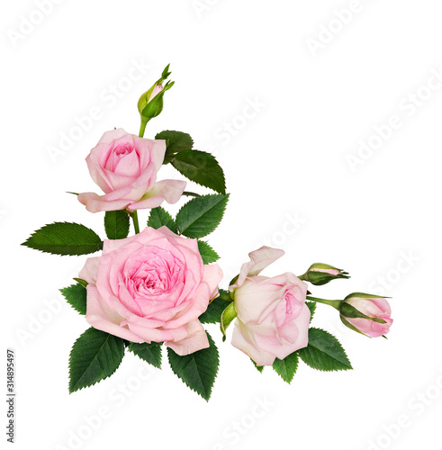 Pink rose flowers corner arrangement