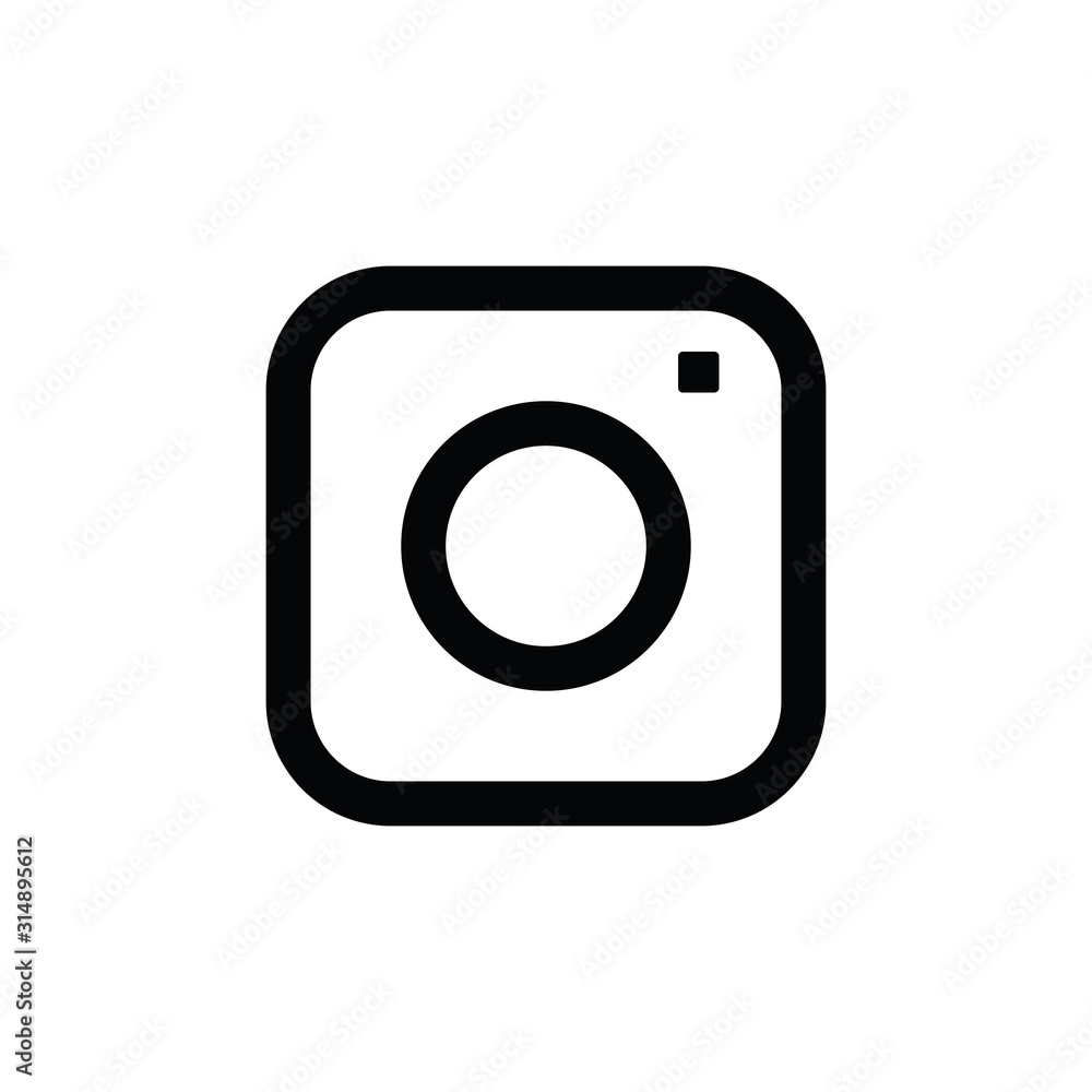black camera vector. Line camera icon style black camera vector. Line camera icon style