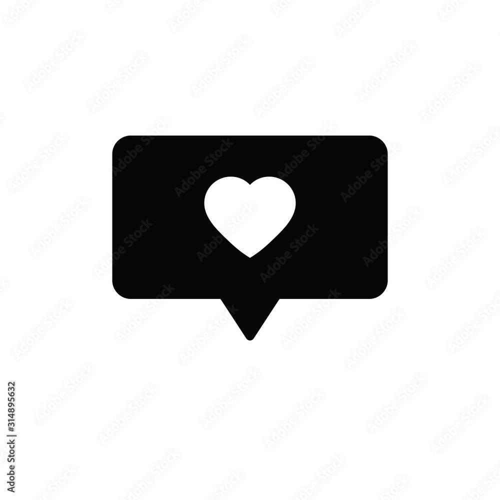 heart icon like sign Chat symbol with heart vector heart icon like sign Chat symbol with heart vector