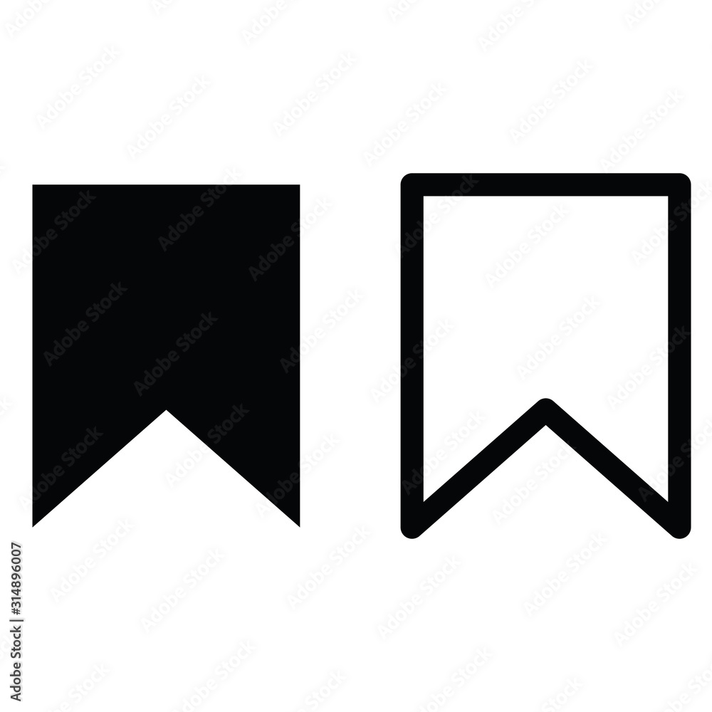 Bookmark icons. line style icon black vector symbol of Bookmark Bookmark icons. line style icon black vector symbol of Bookmark