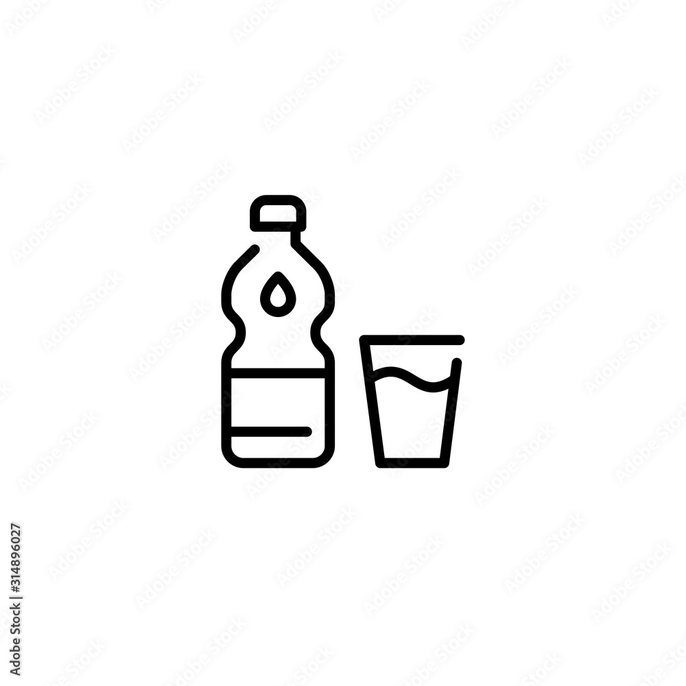 Water Bottle Glass Icon Logo Water Bottle Glass Icon Logo