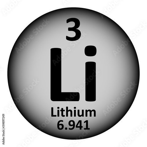 Periodic table element lithium icon.