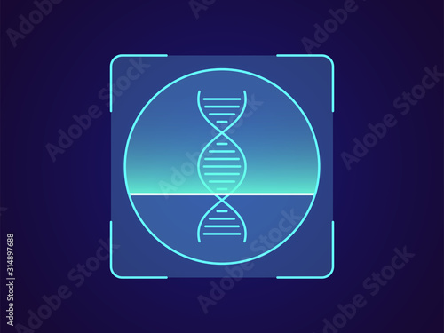 DNA recognition. Biometric scanning system for human biomaterial, DNA ID technology