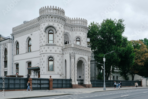 MOSCOW, RUSSIA - AUGUST, 2019: Mansion merchant Arseny Morozov, Vozdvizhenka 16, 19th Century. Now the House of receptions of the Government of the Russian Federation